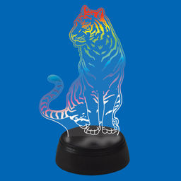 ULI-M507 RGB/3AA TIGER/BLACK Светильник декоративный с эффектом 3D Тигр, на батарейках 3AA (не в/к). 1 светодиод. RGB свет. TM Uniel