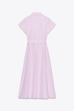 BELTED POPLIN MIDI DRESS - Zara фото 5