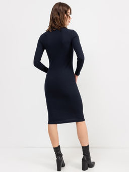 Прилегающее платье в рубчик графитового цвета графит 152520 - Mark formelle фото 3