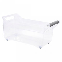 Контейнер хозяйственный для хранения пластмассовый 7л, 18х38х18,5см, на колесах, с ручкой (Россия)