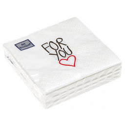 Салфетки бумажные "Art Bouquet" 20х20см, 2-х слойные, 30 штук в упаковке, 100% целлюлоза, "For you" (Россия)