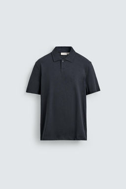 POLO REGULAR FIT ALGOD?N - LINO / Marino oscuro - Zara фото 6