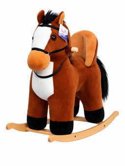 Качалка «Лошадка», со спинкой, коричневая