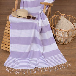 Пештемаль для пляжа, бани, сауны Фортуна 100х180 см, сиреневый
