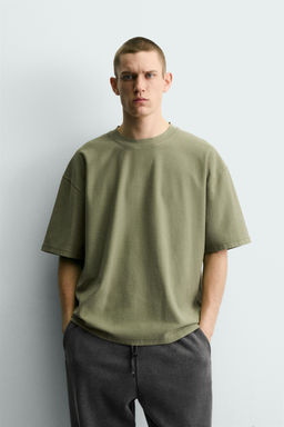 CAMISETA BOXY FIT B?SICA / Verde - Zara фото 2
