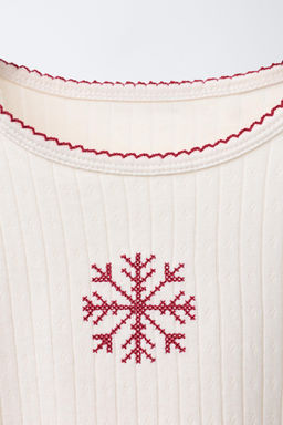 AGES 6-14 / CROSS-STITCH SNOWFLAKE AND STRIPE PYJAMAS - Zara фото 6