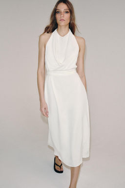 VESTIDO HALTER FLUIDO ZW COLLECTION / Blanco roto - Zara фото 4