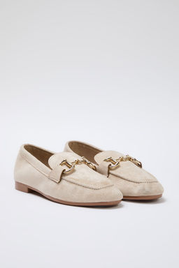 Trendyol Shoes Bej Suet Aksesuar Detayl? Kad?n Loafer Ayakkab? TAKSS25LA00000 - Trendyolmilla фото 12