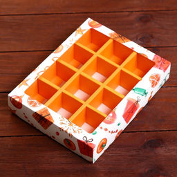 Коробка под 12 конфет новогодняя Мандарины, 19?15?3.5 см - UPAK LAND фото 2