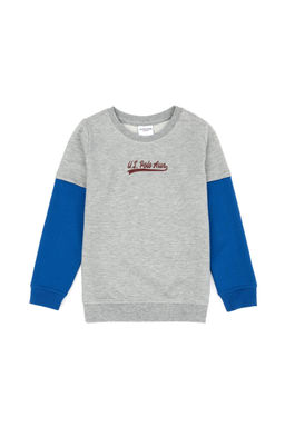 U. S. Polo Assn Серый меланжевый свитшот с круглым вырезом для мальчиков