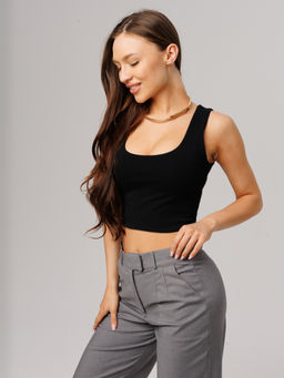 Женский укороченный топ Lingeamo черный ЛТ-09 (7)  фото 5