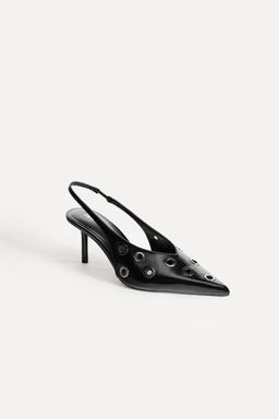 LEATHER SLINGBACK SHOES WITH EYELETS 50TH ANNIVERSARY - Zara фото 2
