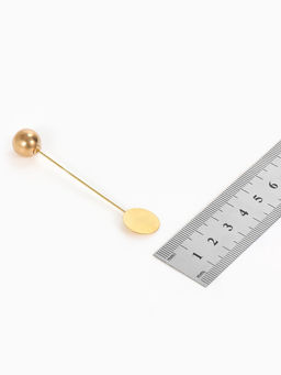 Основа Брошь-игла с шариком d=1.2 см (набор 5 шт.), L=7 см, площадка 1.5 см, цвет золото