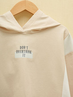 Kap??onlu Slogan Yaz? Bask?l? Uzun Kollu K?z ?ocuk Sweatshirt - Waikiki фото 2