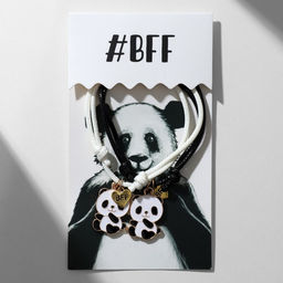 Браслеты парные «Неразлучники» панды и лапки, чёрно-белые, d=6 см