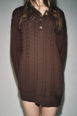 CABLE KNIT POLO SHIRT - Zara фото 6
