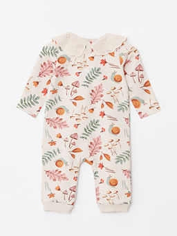 Bebe Yaka Uzun Kollu Desenli K?z Bebek Tulum - Waikiki фото 2