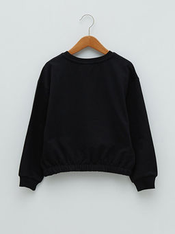 Bisiklet Yaka BT21 Bask?l? Uzun Kollu K?z ?ocuk Sweatshirt - Waikiki фото 2