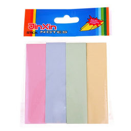 Цена за 2 шт. Блок-закладка с липким краем, 4 по 100 штук, 19×76 мм, пастельные, МИКС