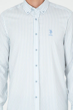Мужская голубая рубашка с длинным рукавом - U.s. polo assn фото 6