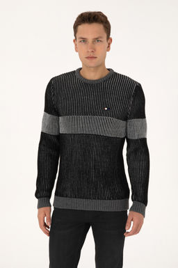 Erkek Slim Fit Bisiklet Yaka Siyah Kazak - U.s. polo assn фото 3