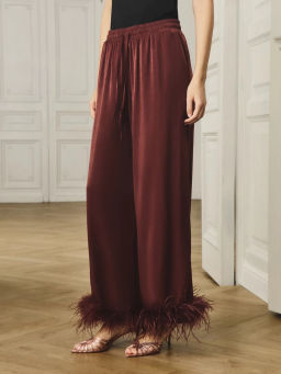 Прямые брюки из вискозы с перьями / Zarina