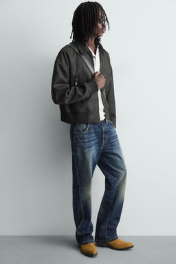 LEATHER EFFECT BOMBER JACKET - Zara фото 5