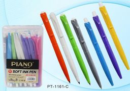 Ручка шар. автомат. PIANO (PT-1161-C) на масляной основе, синяя, 0.8мм, треугольная, боковой отжим, корпус - ассорти