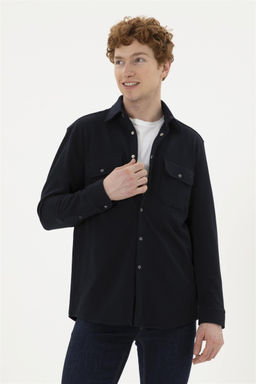 Мужская темно-синяя рубашка с длинным рукавом - U.s. polo assn фото 3