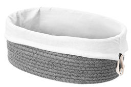 Хлебница плетеная с льняным мешком 35*25*13 см, серая - Elan gallery фото 4