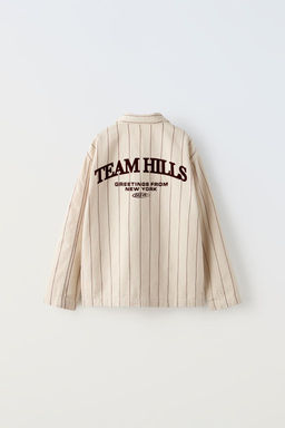 STRIPED VARSITY OVERSHIRT - Zara фото 3