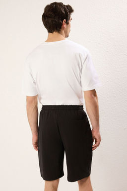 Basic Siyah Oversize/Genis Kesim Lastik Belli Bagc?kl? Sort TMNSS22SR0257