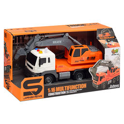 Машина "СтройМощь" 1:16 (свет, звук) в коробке (цвет оранжевый)