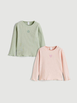 Kalp Bask?l? K?z Bebek Ti??rt 2li