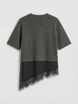 Bisiklet Yaka Asimetrik Kesim Kad?n Triko Kazak