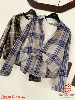 Рубашка женская в клетку с топиком