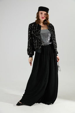 Бомбер NIKVA н435-2 чёрная геометрия  фото 11