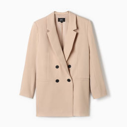 Пиджак женский двубортный MIST plus-size, размер 56, бежевый