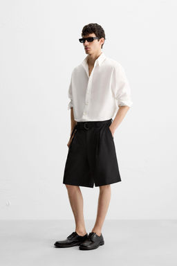 BELTED WIDE-LEG BERMUDA SHORTS - Zara фото 13