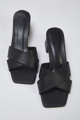 Trendyolmilla Shoes Siyah Capraz Bantl? Kad?n Blok Topuklu Terlik TAKSS25TO00101  фото 2