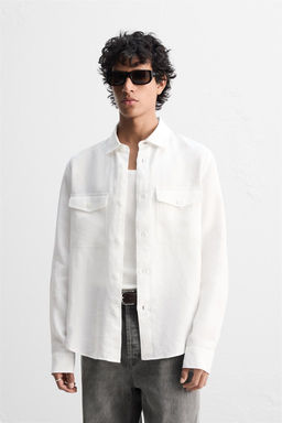 100% LINEN OVERSHIRT - Zara фото 2