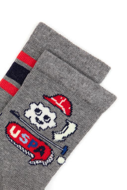 Erkek _ocuk Gri Melanj Soket _orap - U.s. polo assn фото 6