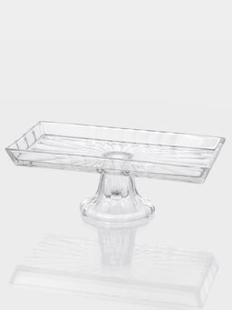 Блюдо «Шубница». 27.4×14×10 см, на ножке, стекло, прозрачная