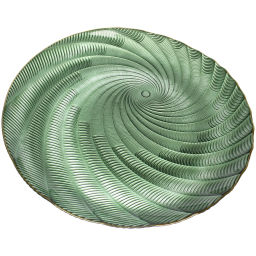 Тарелка стеклянная "Фьюжн" 32см изумрудный перламутр