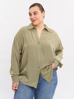Рубашка из жатой ткани BL11549GRN30