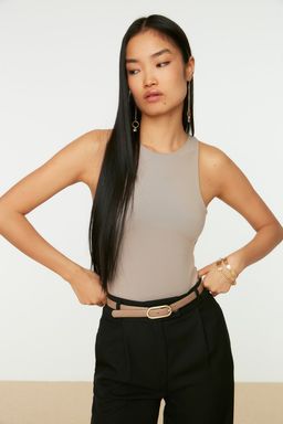 Vizon Halter Yaka Vucuda Oturan Esnek Alttan C?tc?tl? Orme Body TWOSS20BD0044