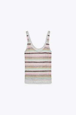 STRIPED METALLIC THREAD TOP - Zara фото 5