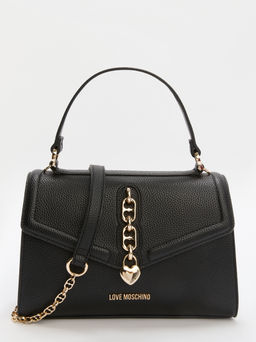 Женская сумка с ручками LOVE MOSCHINO CHAIN DETAIL CROCO Артикул 4192248, черный  фото 2