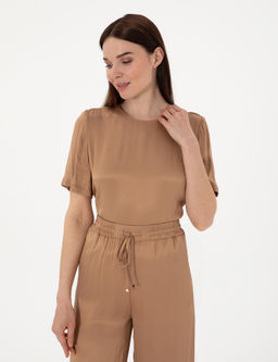Kahverengi Comfort Fit Bluz - Pierre cardin фото 3