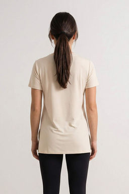 Ekru Micro Kuma_ Y_rtma_ Detayl_ _rme Spor T-Shirt THMSS26TS00002 - Trendyolmilla фото 2
